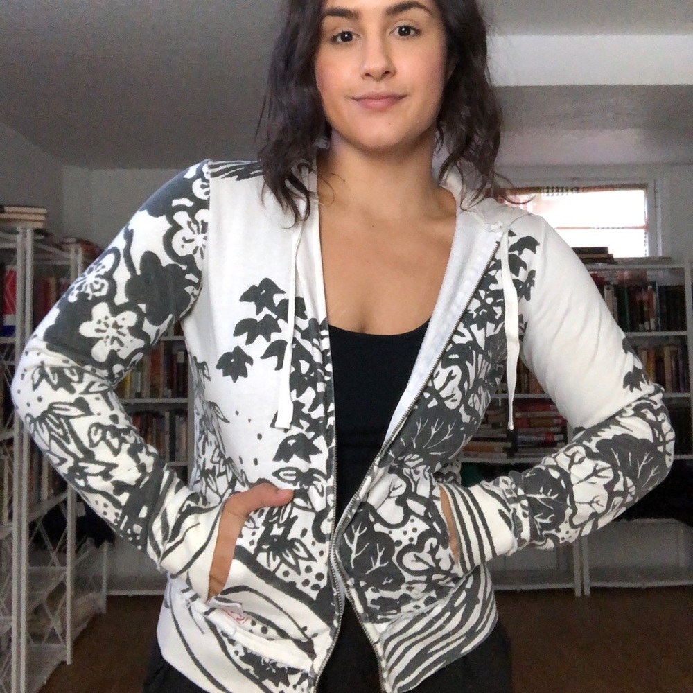 Billabong Ink Painting Design Zip-Up Hoodie - B43